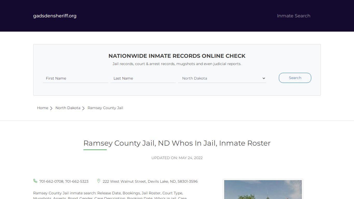 Ramsey County Jail, ND Inmate Roster, Whos In Jail