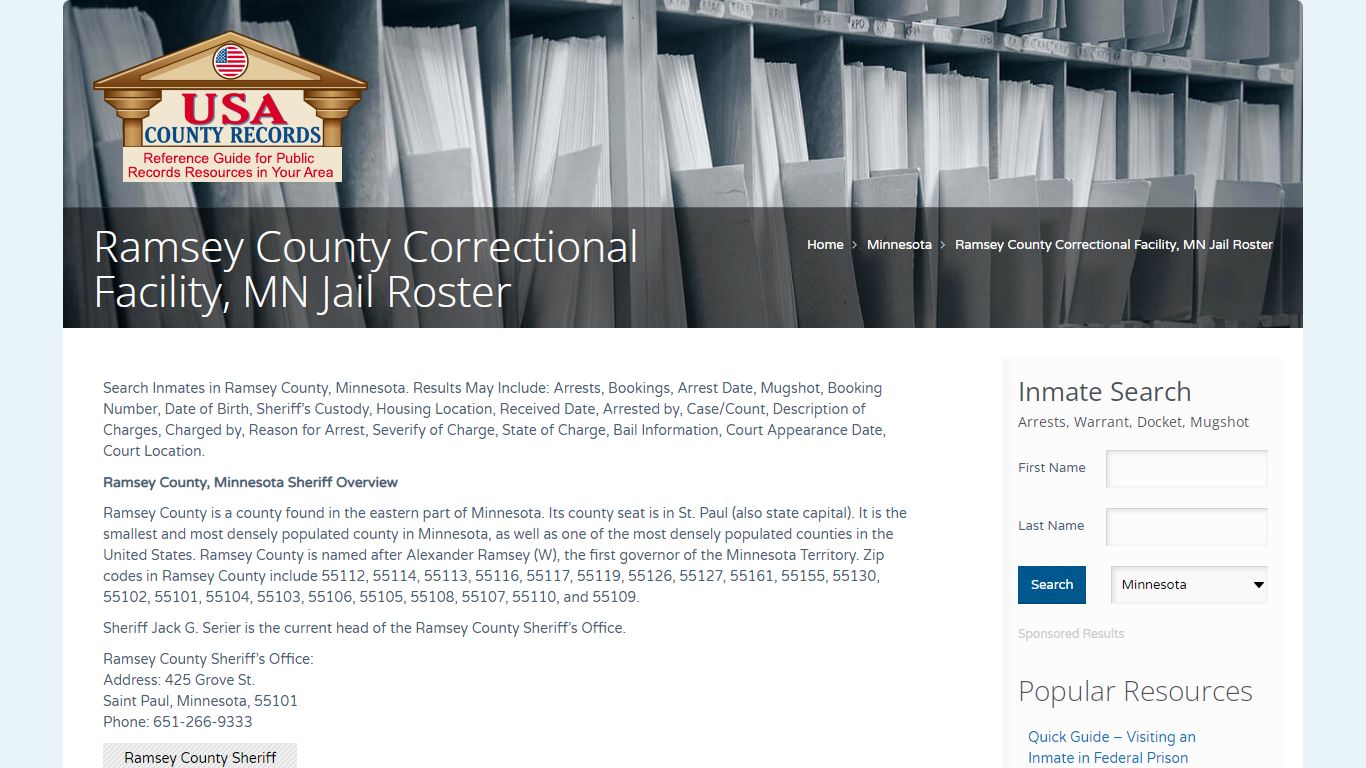 Ramsey County Correctional Facility, MN Jail Roster | Name ...